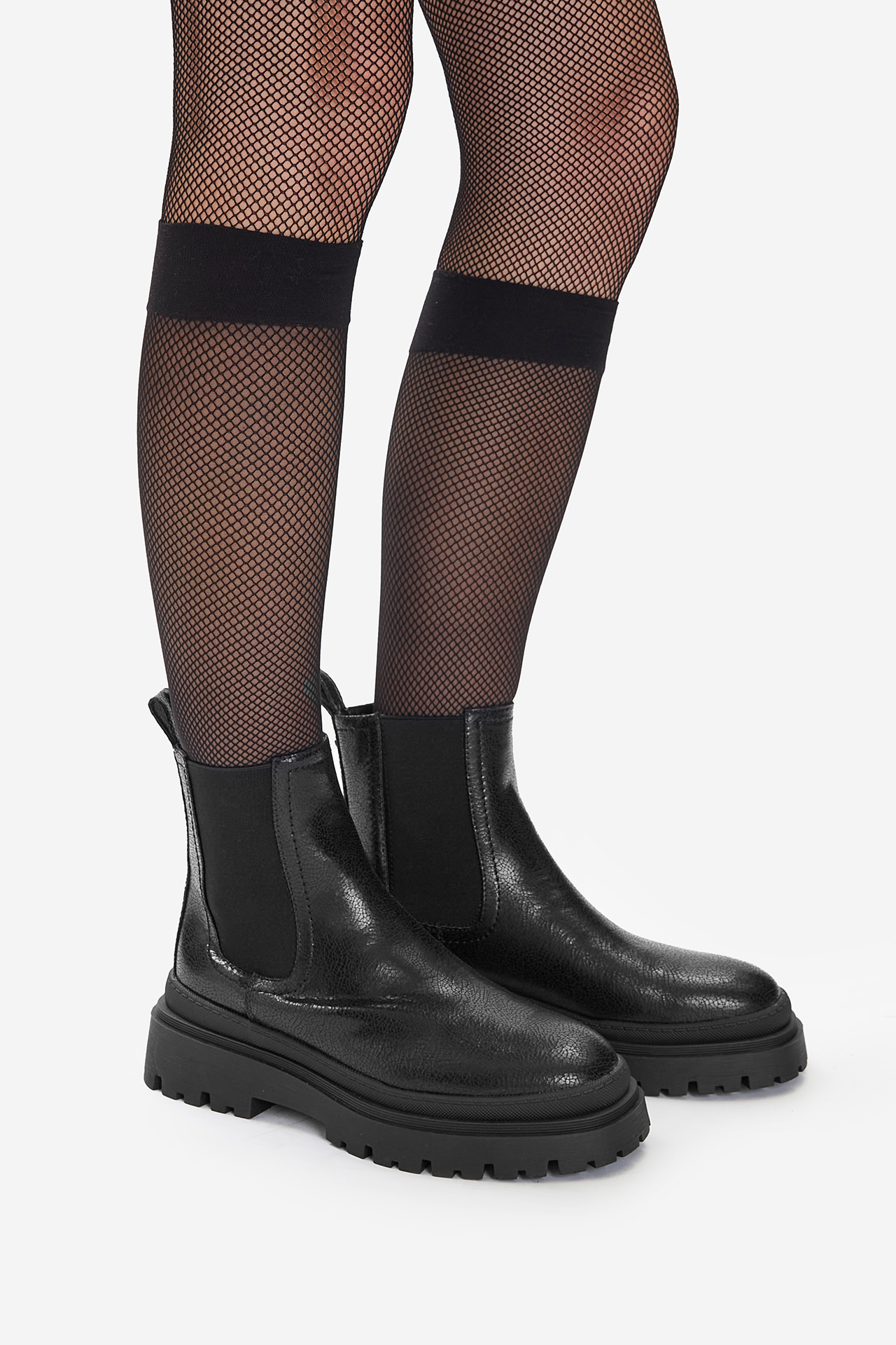 Kotníková obuv s elastickým prvkem Černá