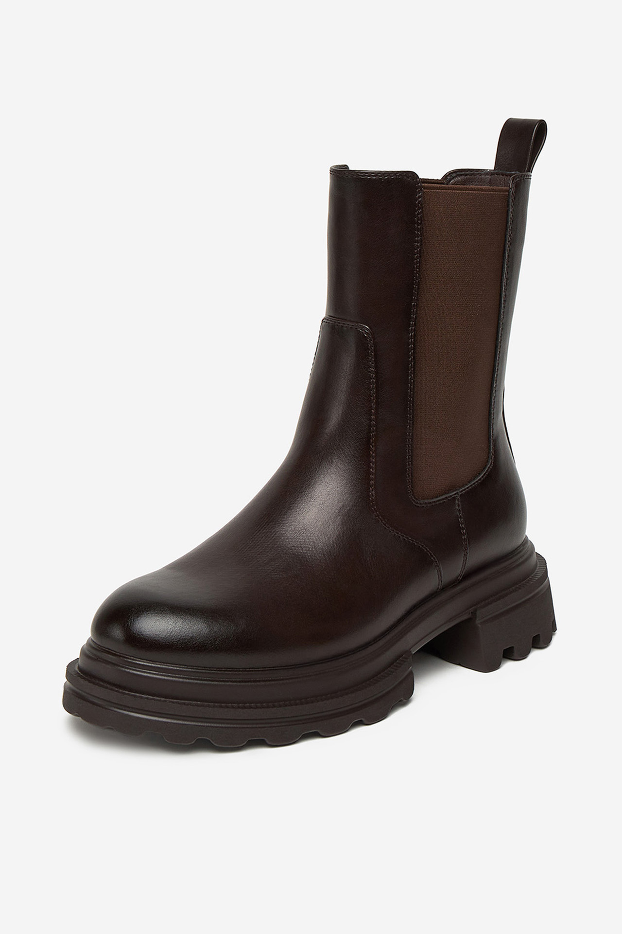 Kotníková obuv s elastickým prvkem Tmavě hnědá