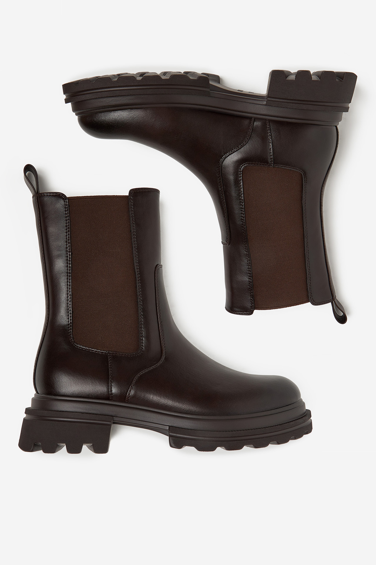 Kotníková obuv s elastickým prvkem Tmavě hnědá