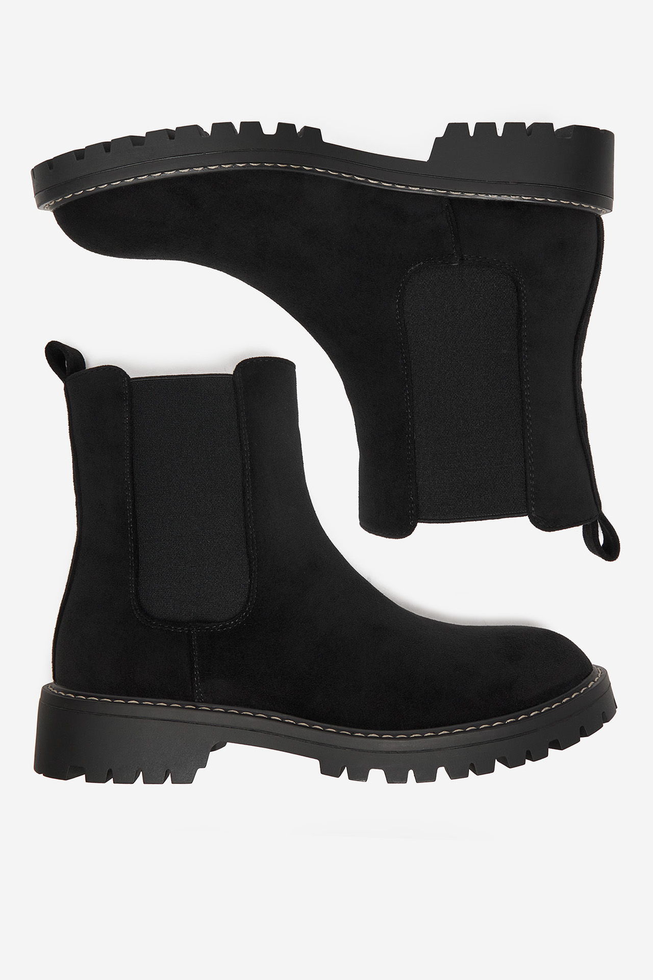 Kotníková obuv s elastickým prvkem Černá