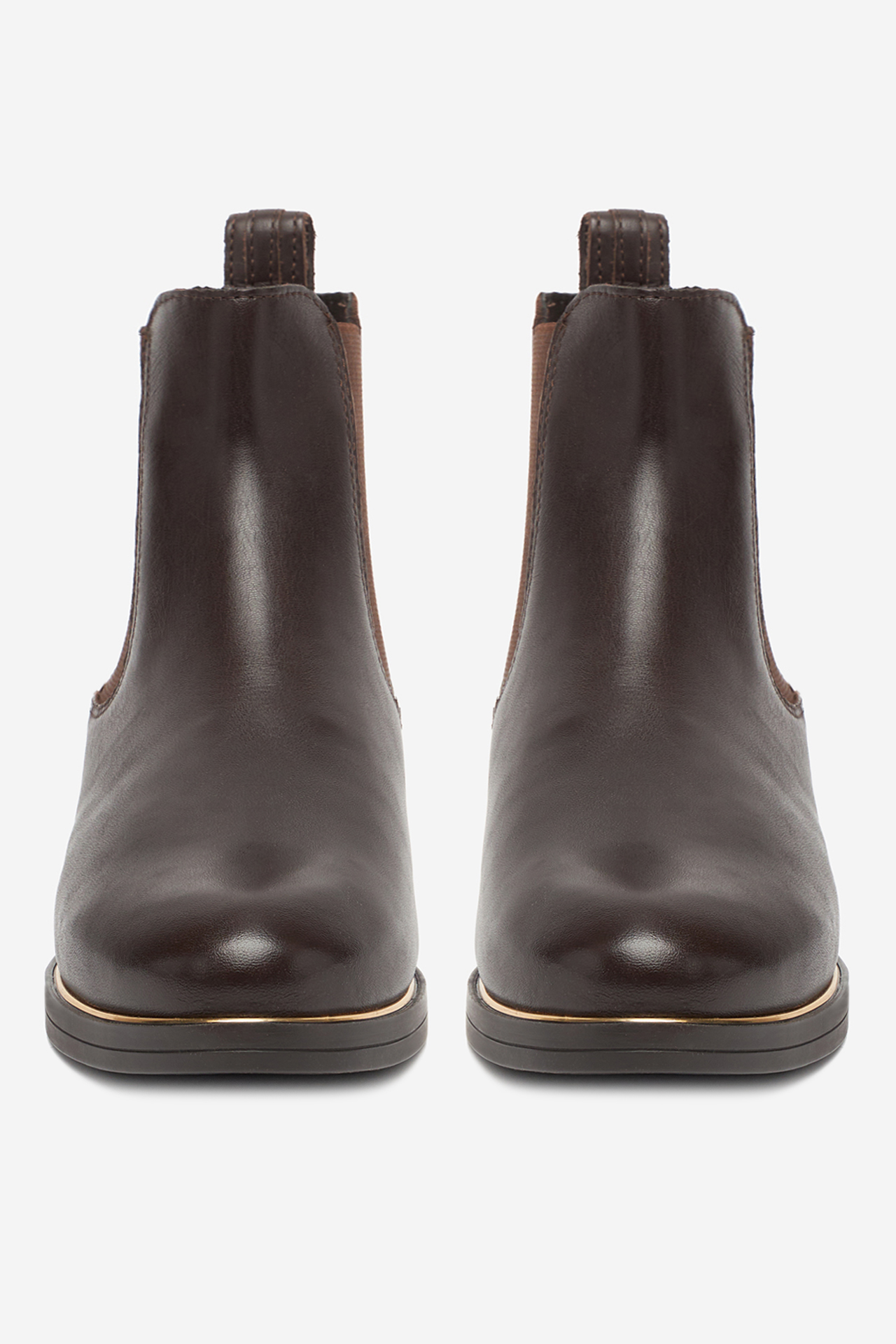 Kotníková obuv s elastickým prvkem Tmavě hnědá