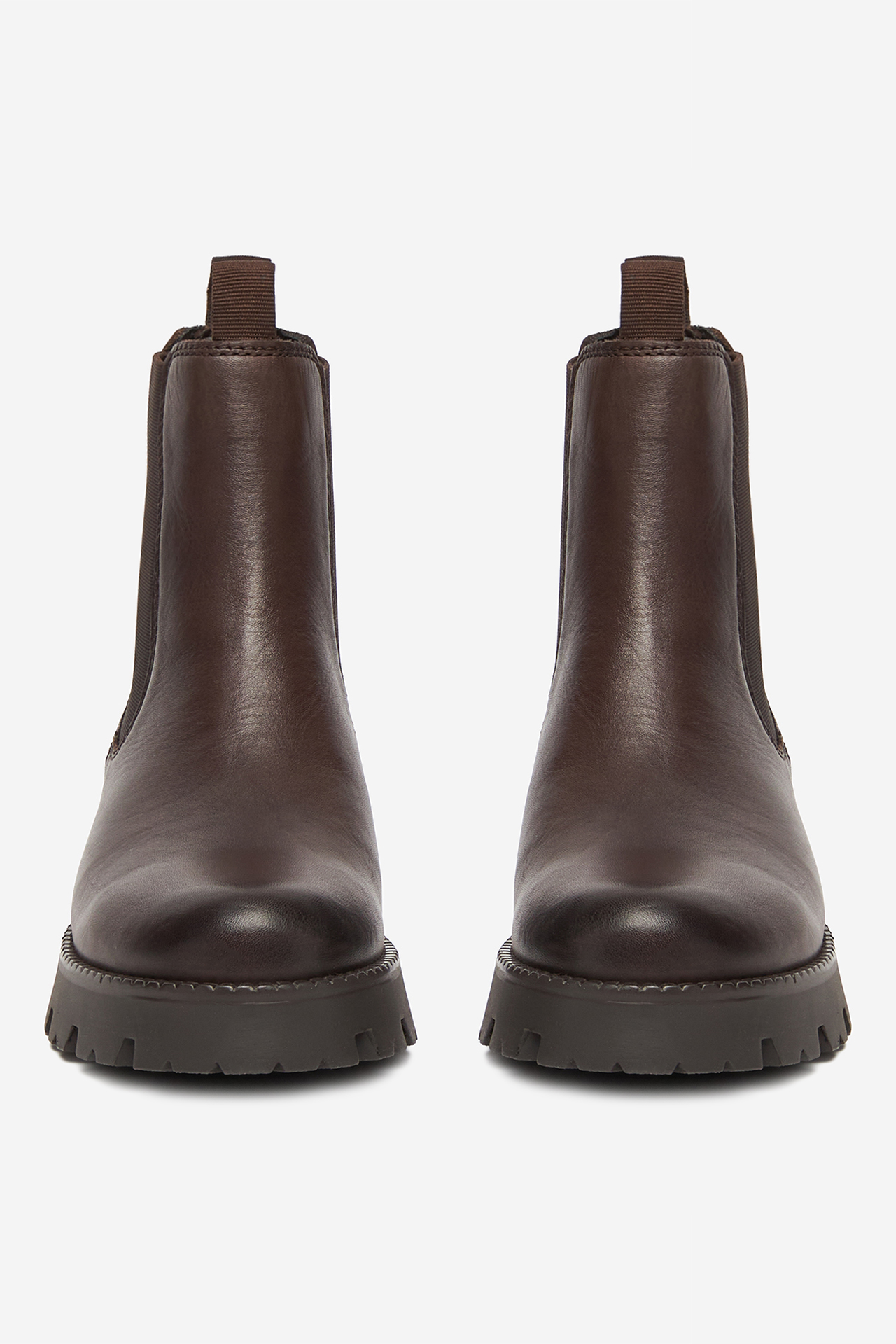 Kotníková obuv s elastickým prvkem Tmavě hnědá