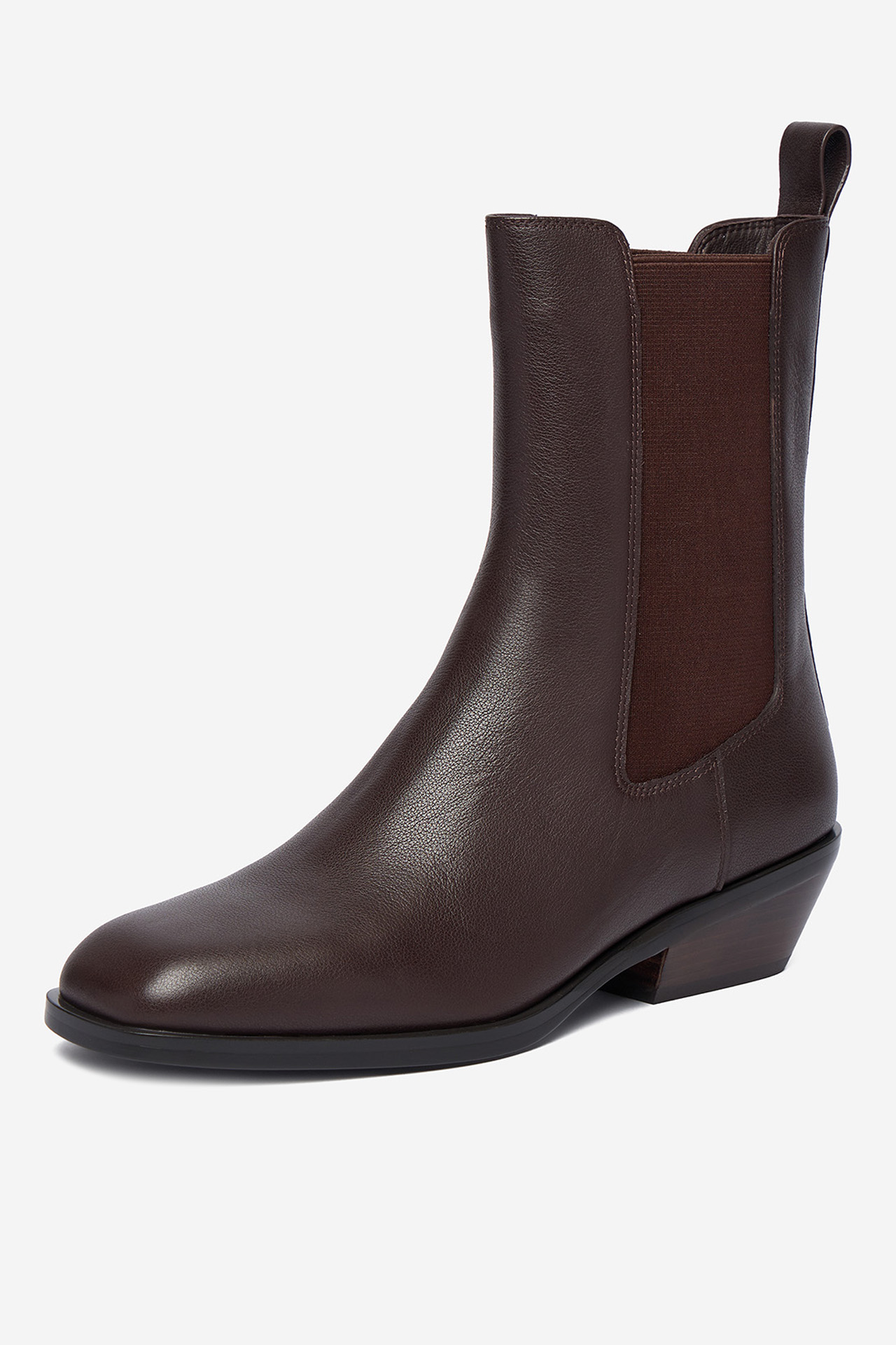 Kotníková obuv s elastickým prvkem Tmavě hnědá