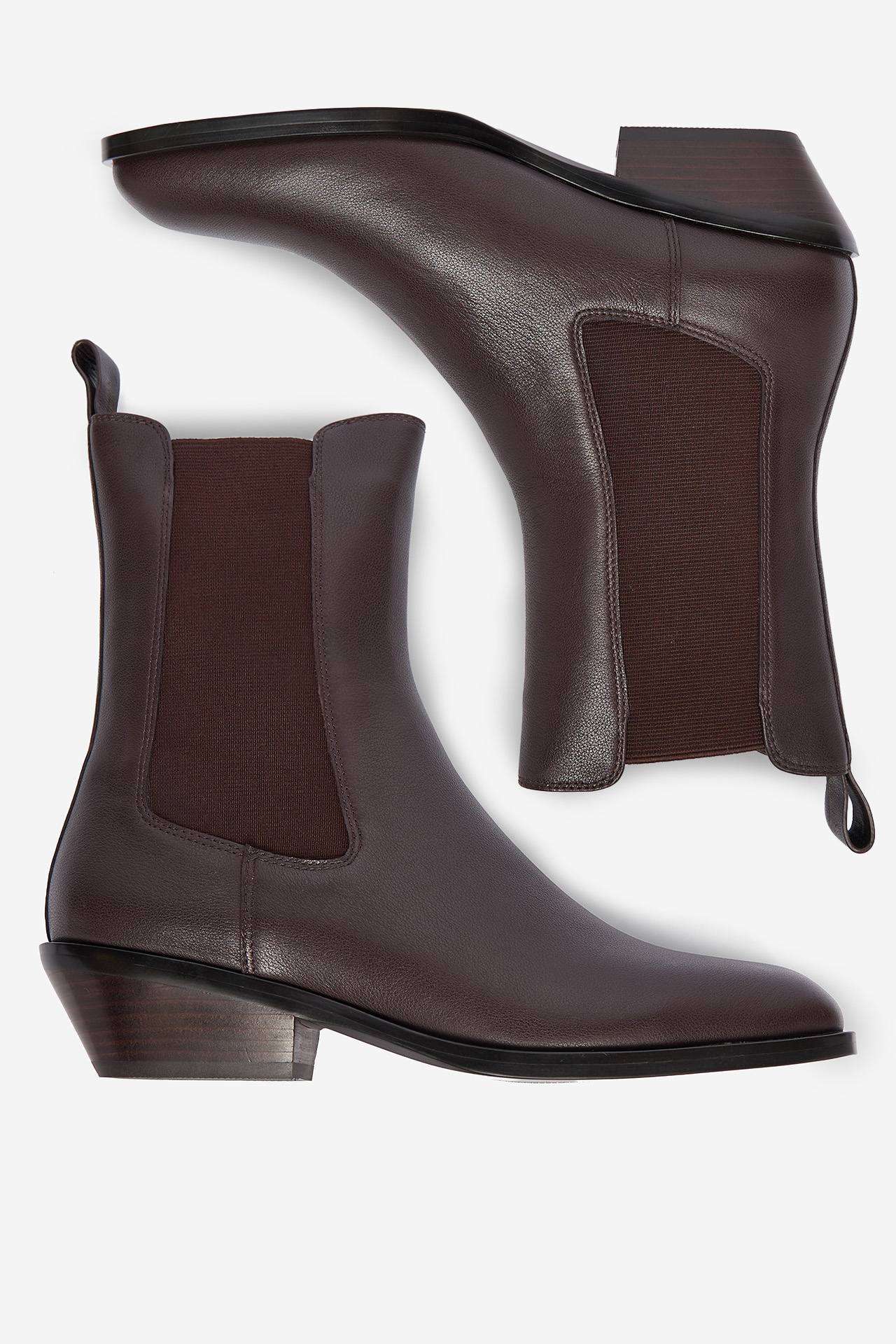 Kotníková obuv s elastickým prvkem Tmavě hnědá