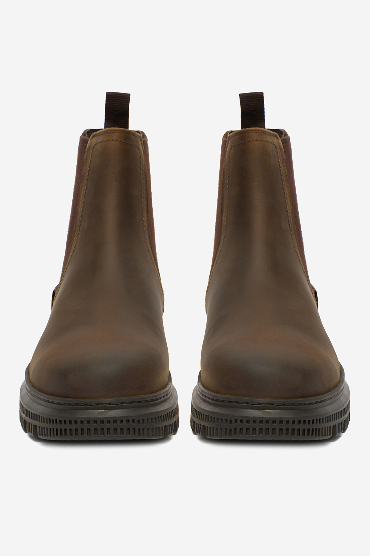 Kotníková obuv s elastickým prvkem Tmavě hnědá