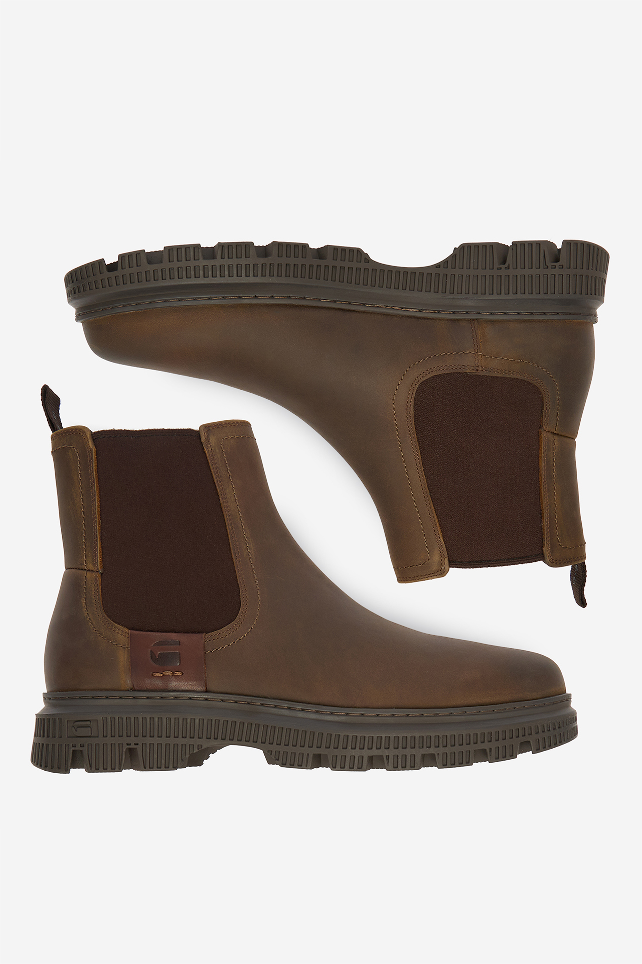 Kotníková obuv s elastickým prvkem Tmavě hnědá