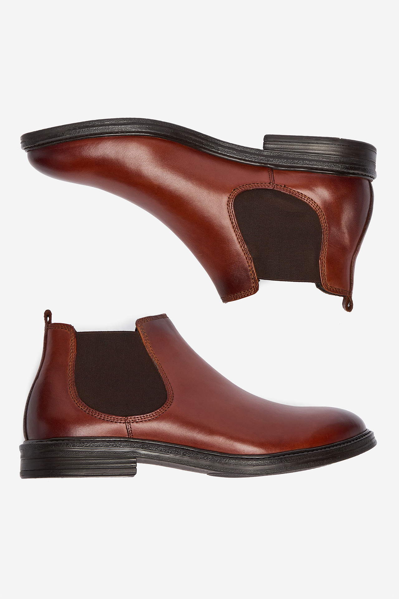 Kotníková obuv s elastickým prvkem Hnědá