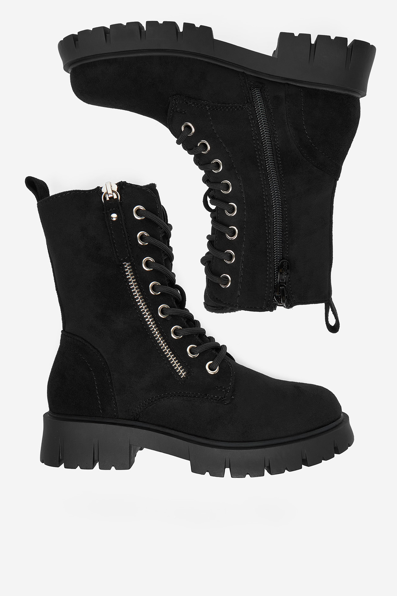 Gležnjarji z vezalkami Črna