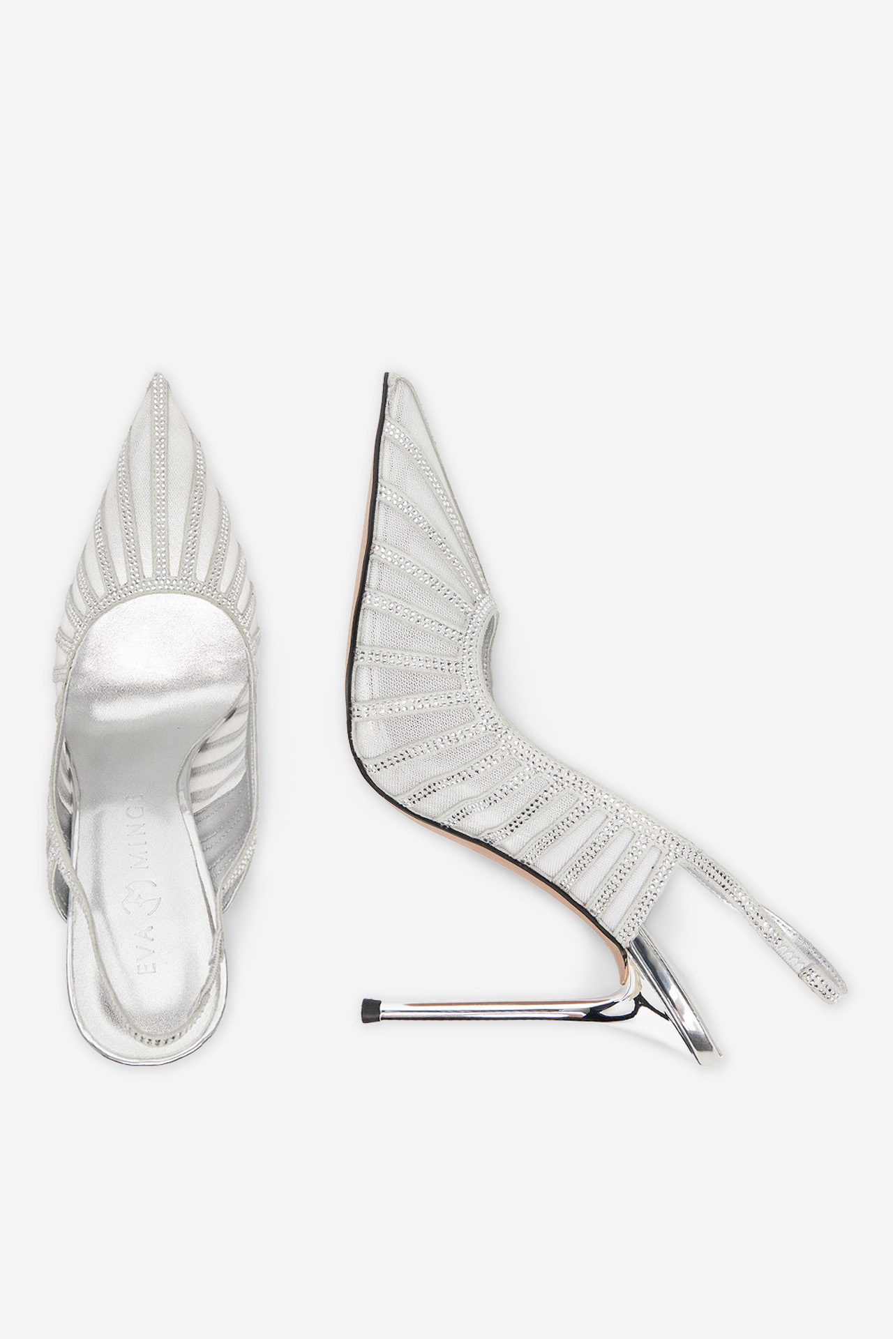 Pantofi stiletto Argintiu