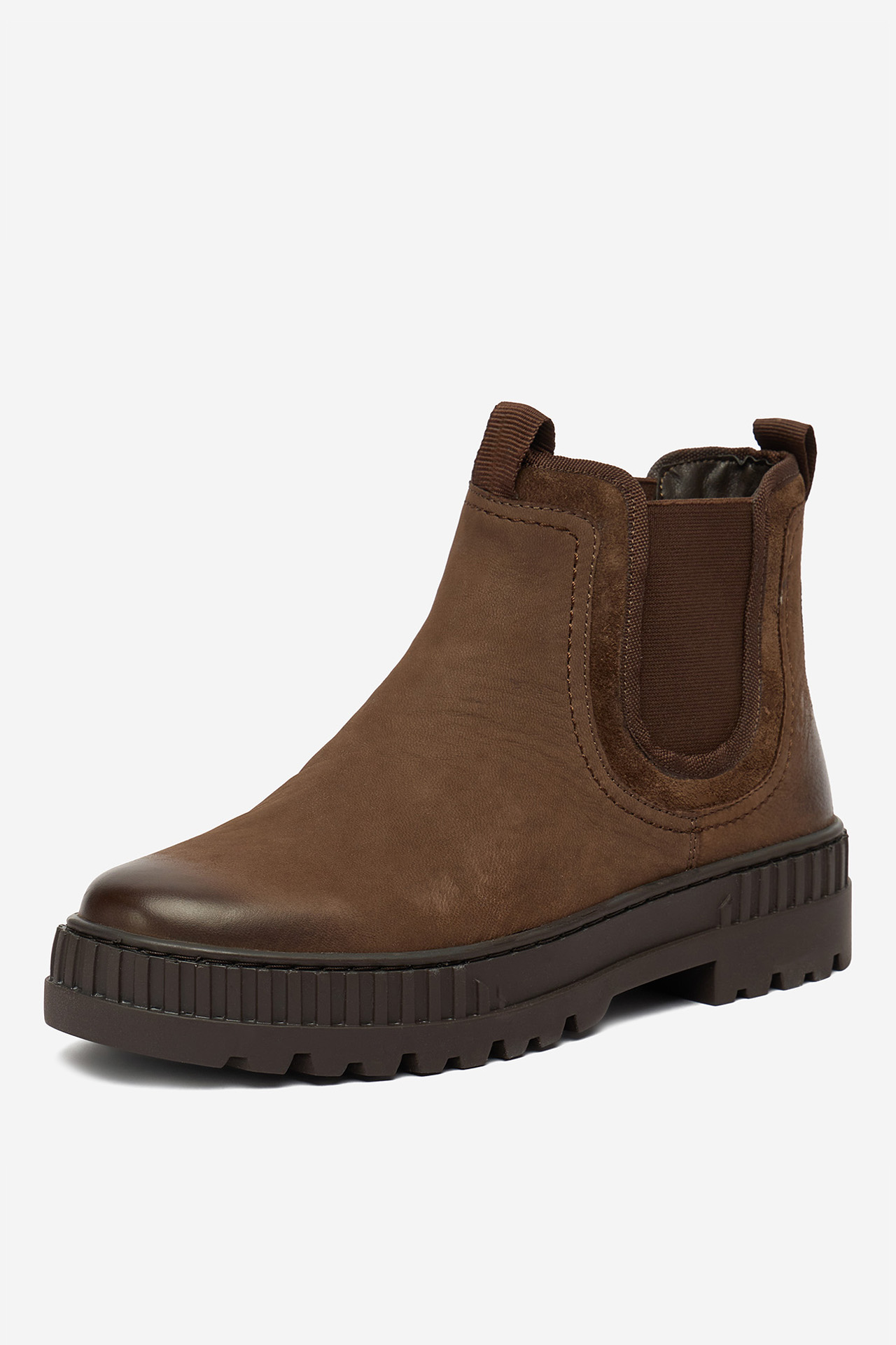 Kotníková obuv s elastickým prvkem Tmavě hnědá