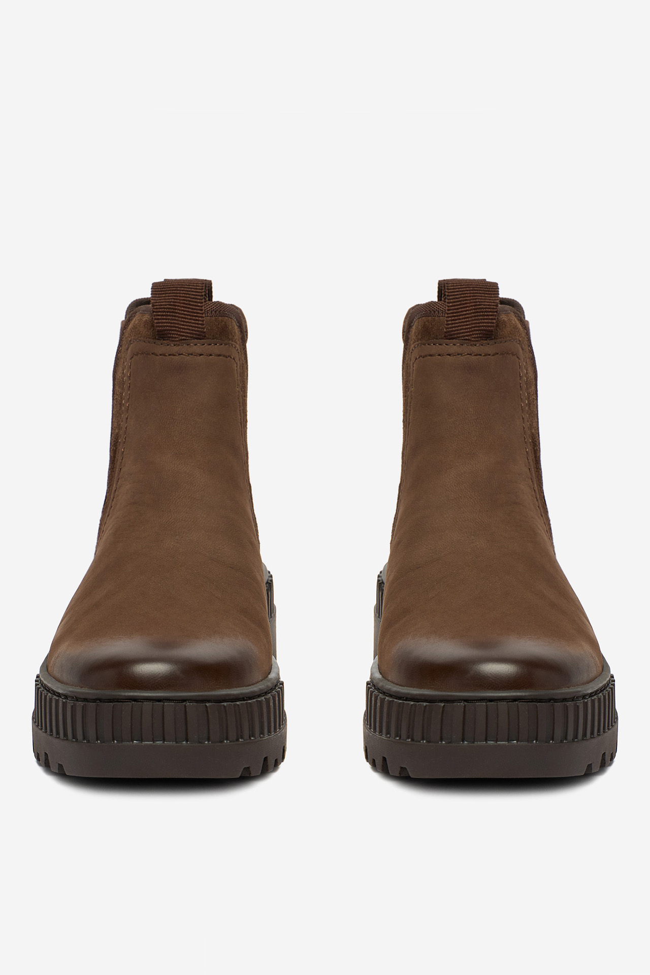 Kotníková obuv s elastickým prvkem Tmavě hnědá