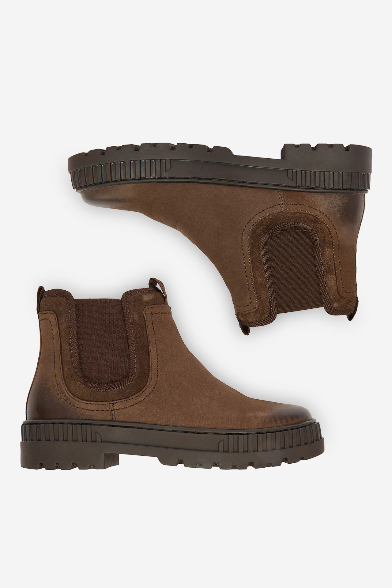 Kotníková obuv s elastickým prvkem Tmavě hnědá