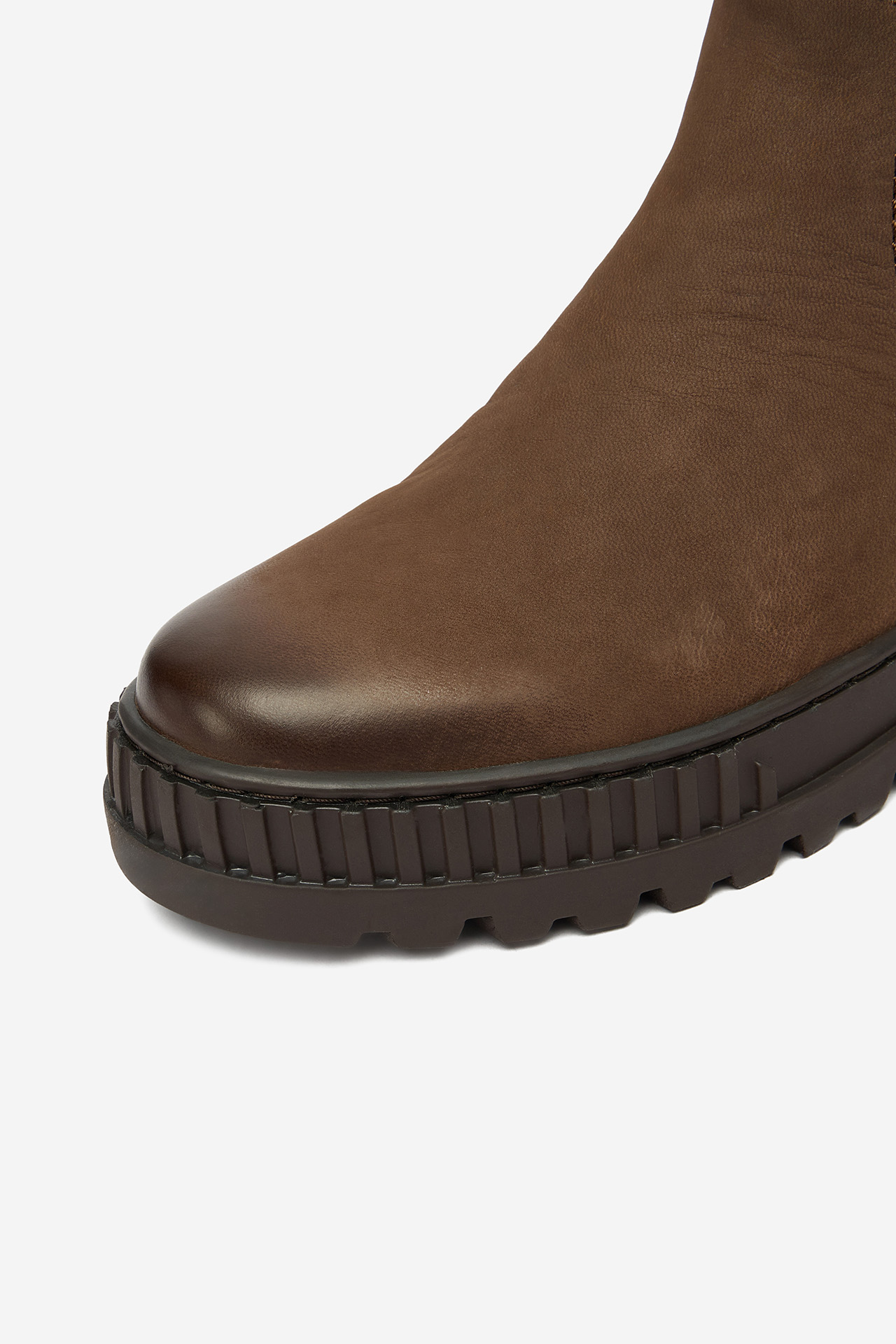 Kotníková obuv s elastickým prvkem Tmavě hnědá