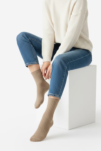Čarape NINE WEST CEO_AS_NW_08_W_AW25 (2 PACK)R Krem