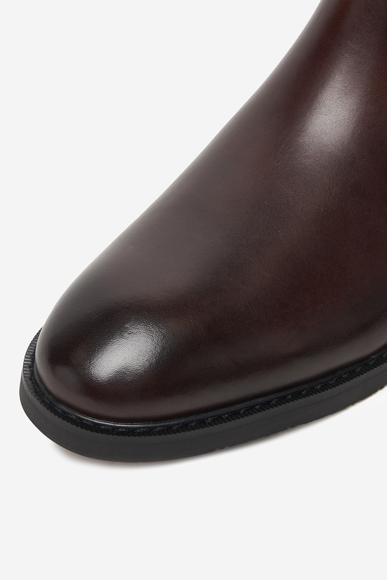 Kotníková obuv s elastickým prvkem Tmavě hnědá