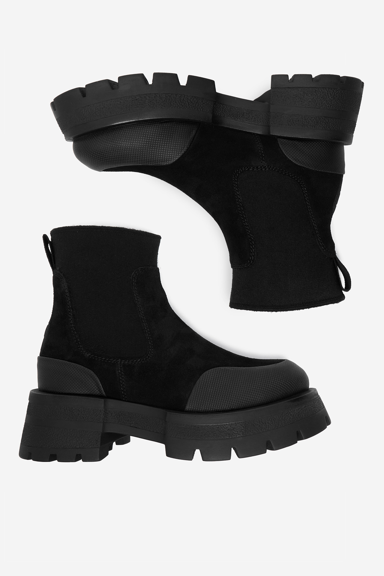 Kotníková obuv s elastickým prvkem Černá