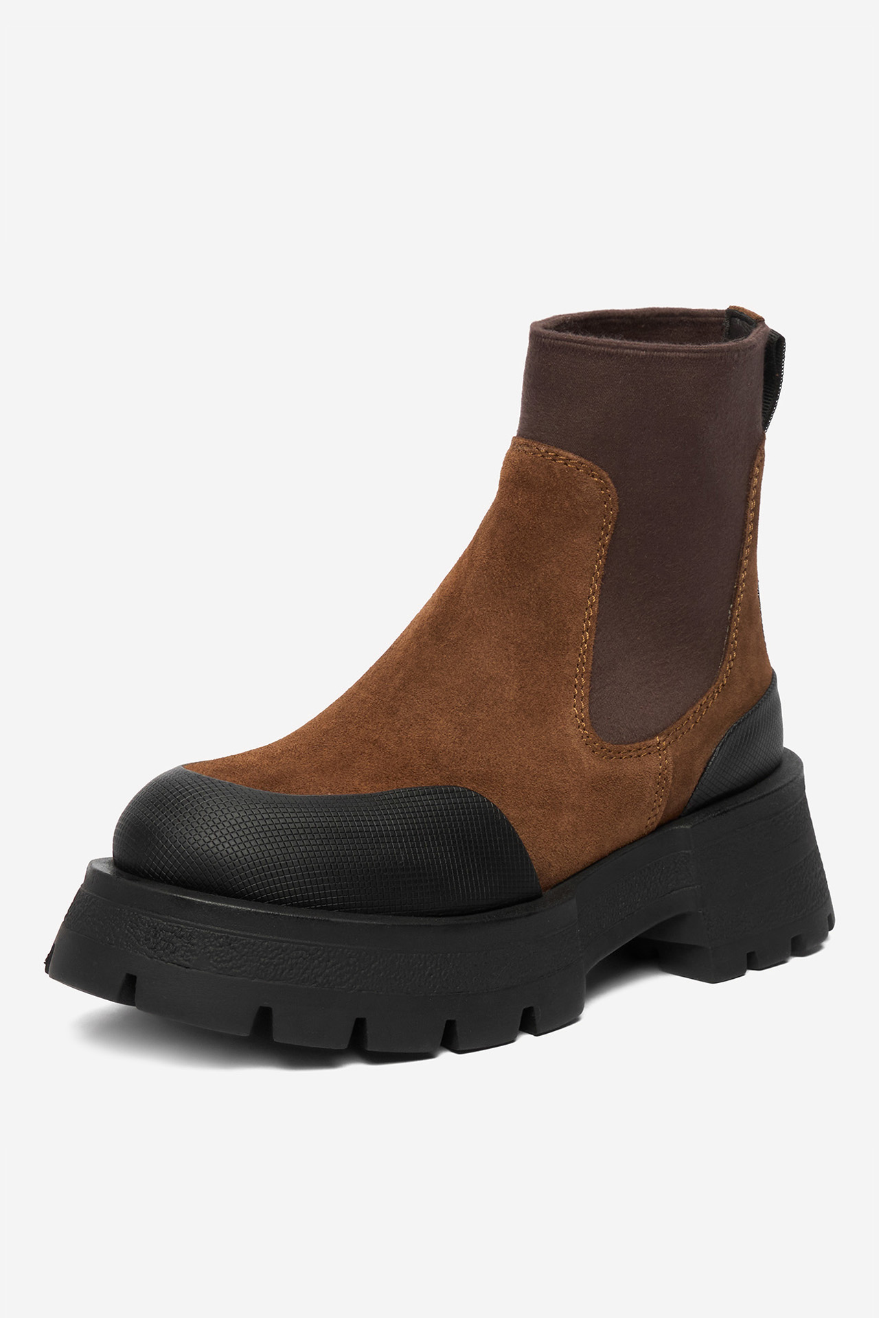 Kotníková obuv s elastickým prvkem Hnědá