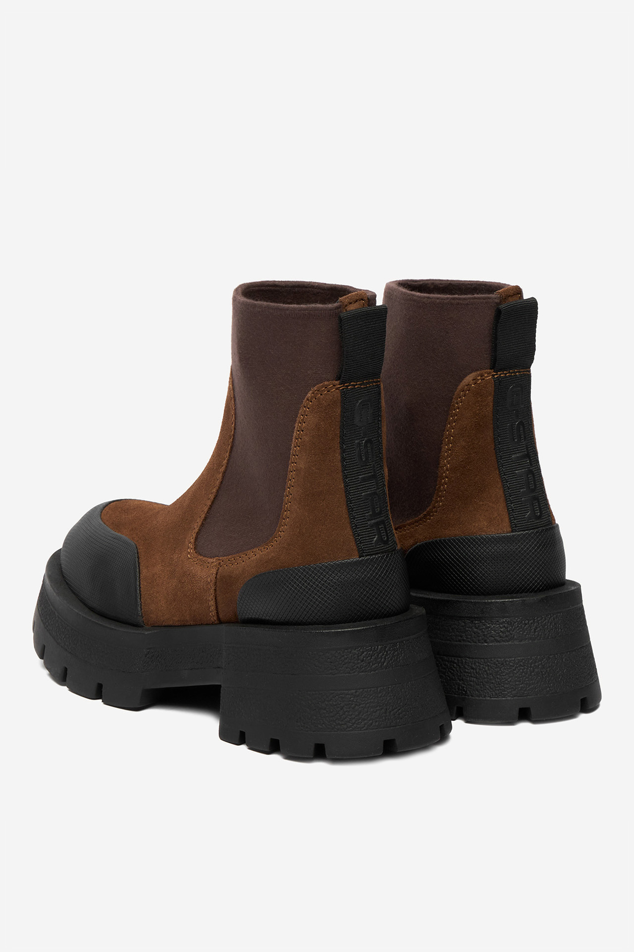 Kotníková obuv s elastickým prvkem Hnědá