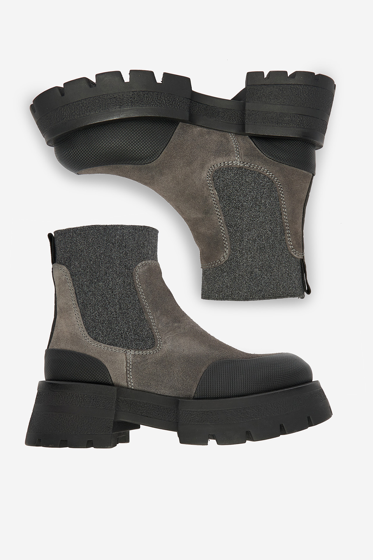 Kotníková obuv s elastickým prvkem Šedá