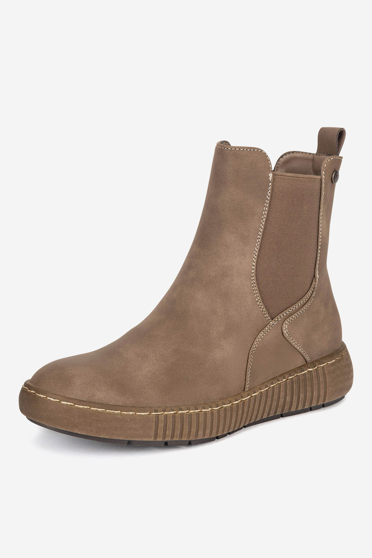 Kotníková obuv s elastickým prvkem Tmavě béžová