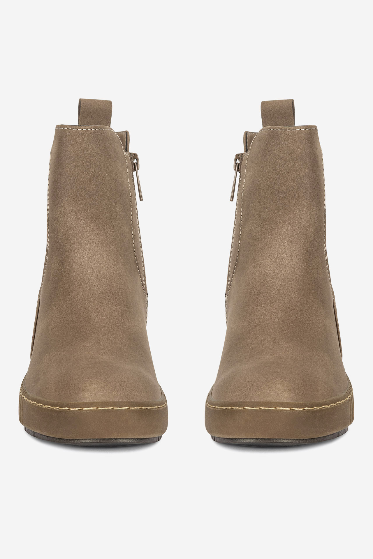 Kotníková obuv s elastickým prvkem Tmavě béžová