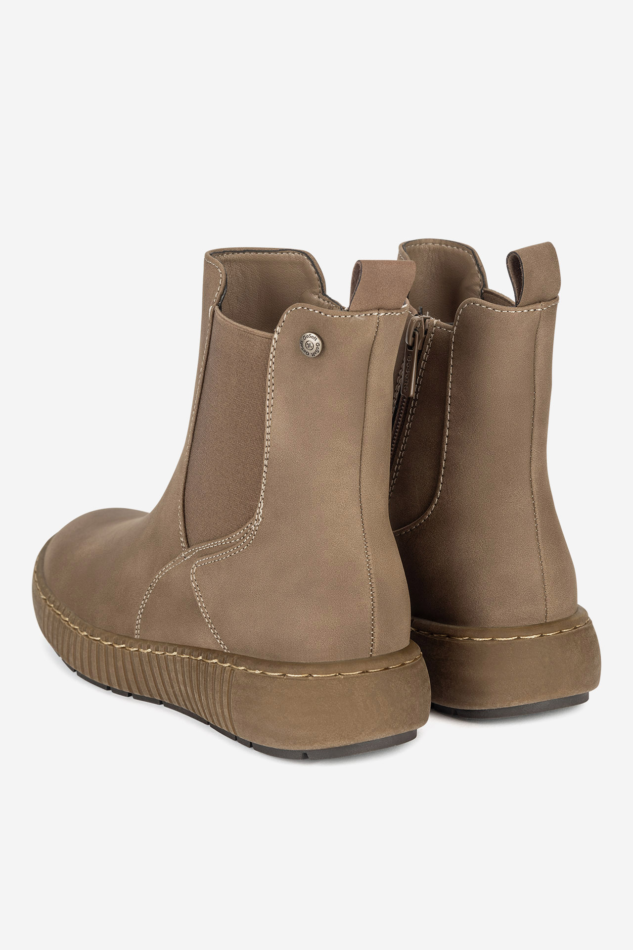 Kotníková obuv s elastickým prvkem Tmavě béžová