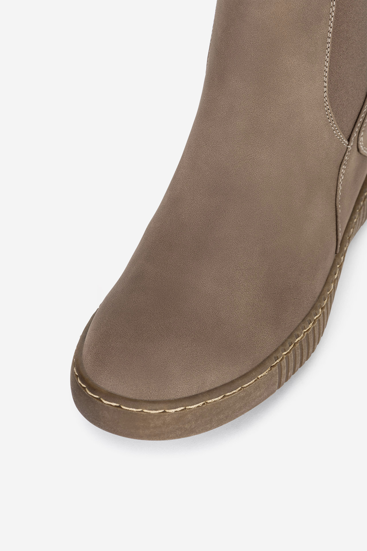 Kotníková obuv s elastickým prvkem Tmavě béžová