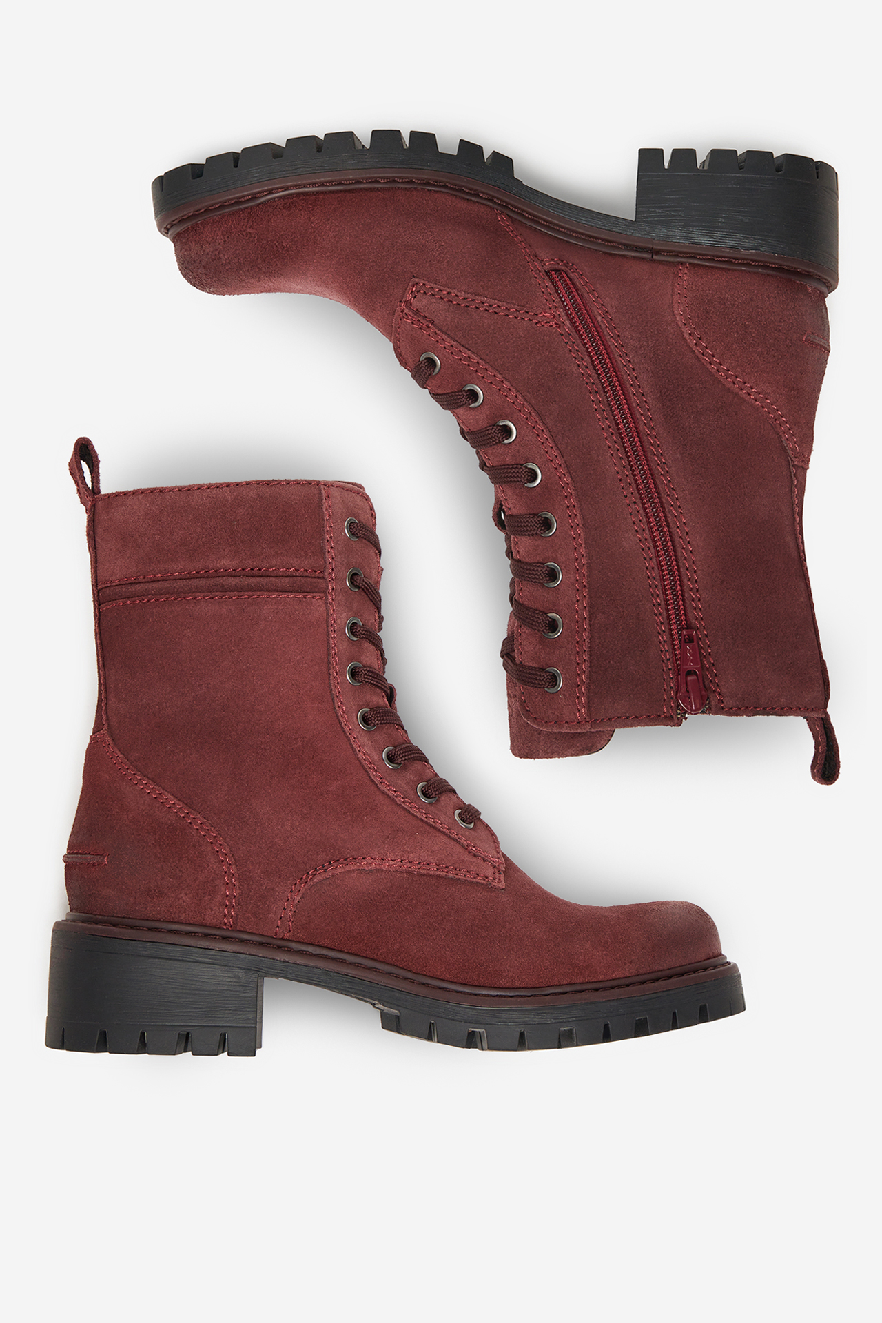 Šnurovacie topánky Bordó