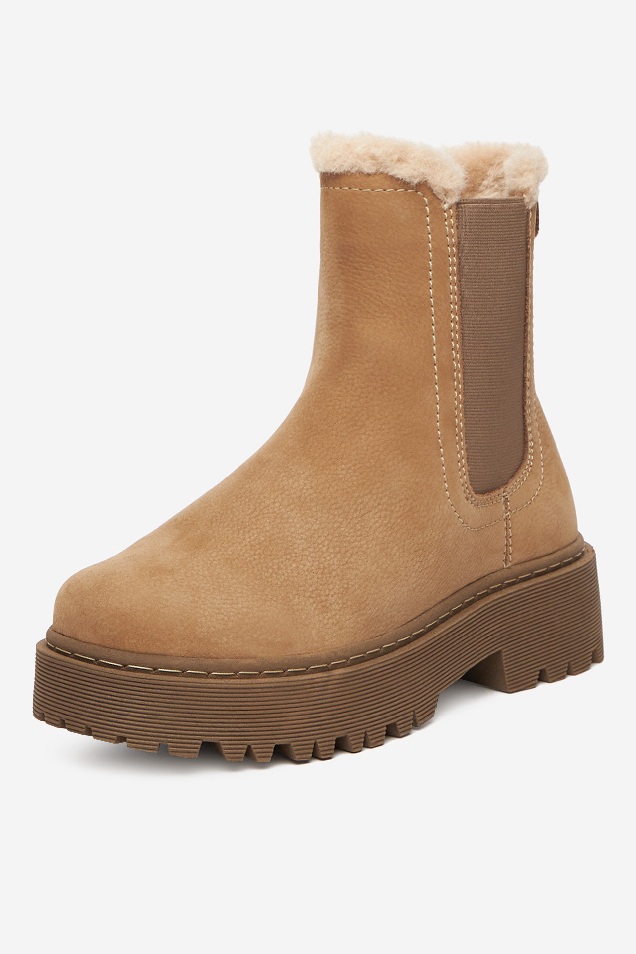 Kotníková obuv s elastickým prvkem Béžová