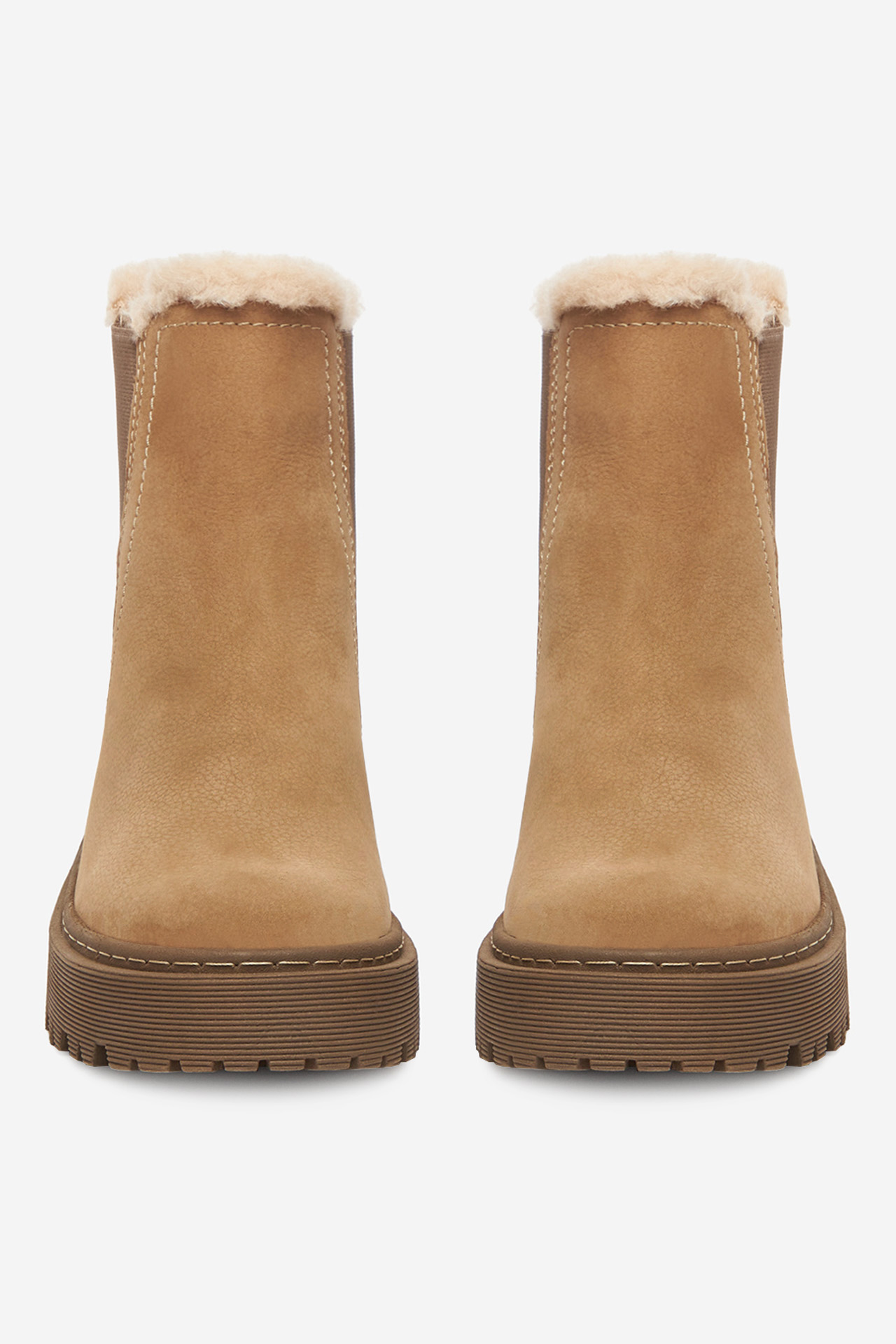 Kotníková obuv s elastickým prvkem Béžová