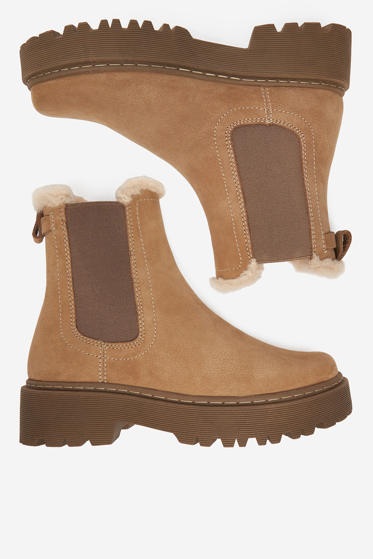 Kotníková obuv s elastickým prvkem Béžová