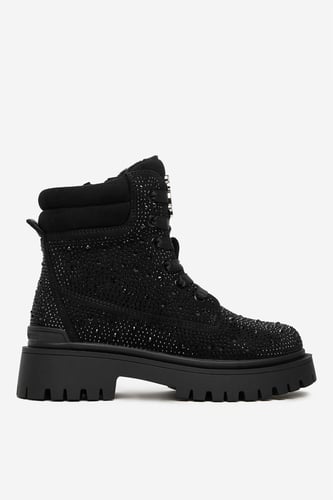 Šněrovací vyšší obuv JUICY COUTURE EO-CS6590-01 Černá