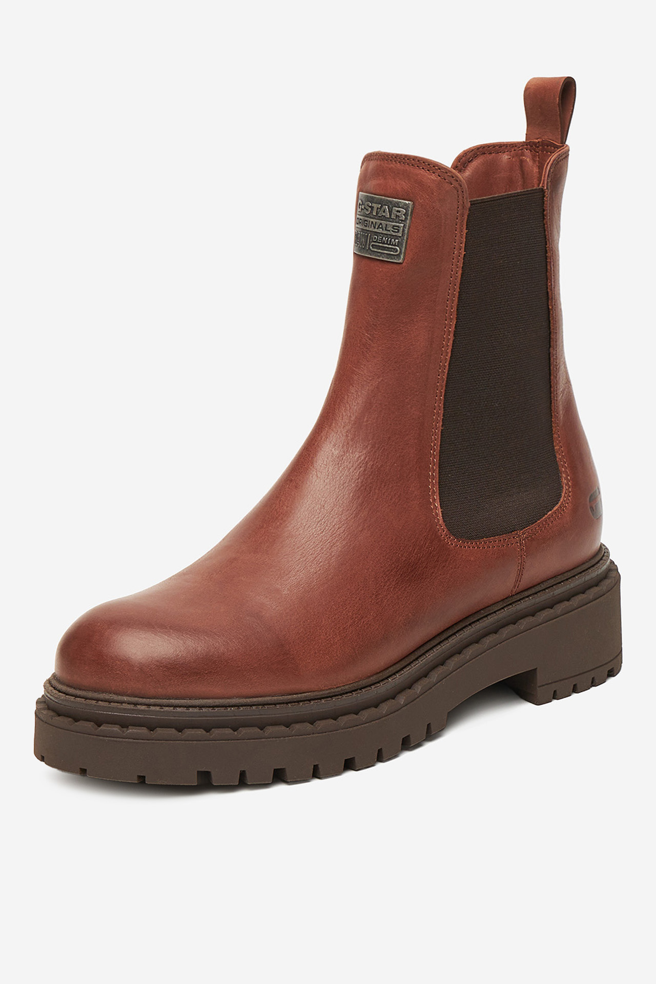 Kotníková obuv s elastickým prvkem Hnědá