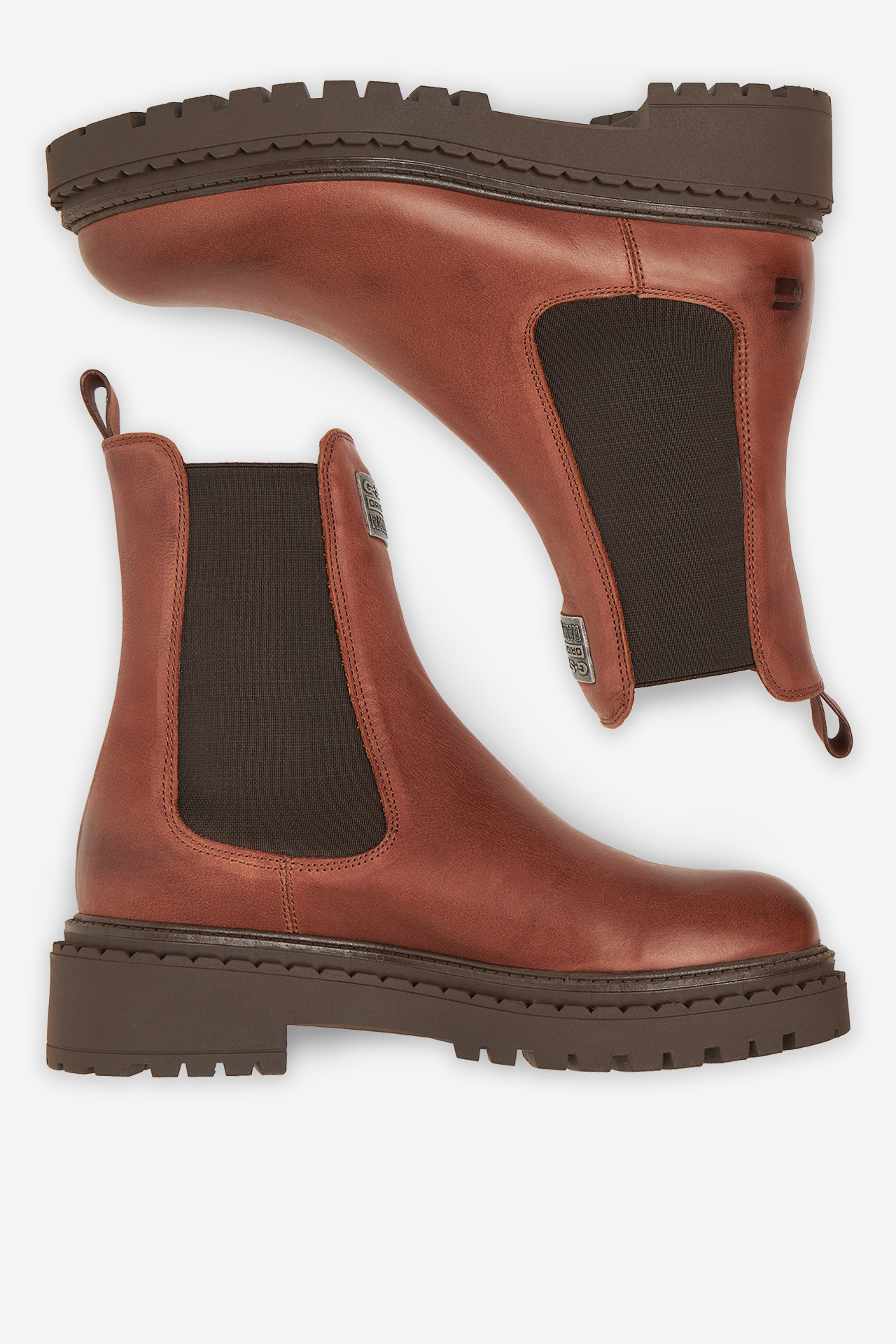 Kotníková obuv s elastickým prvkem Hnědá