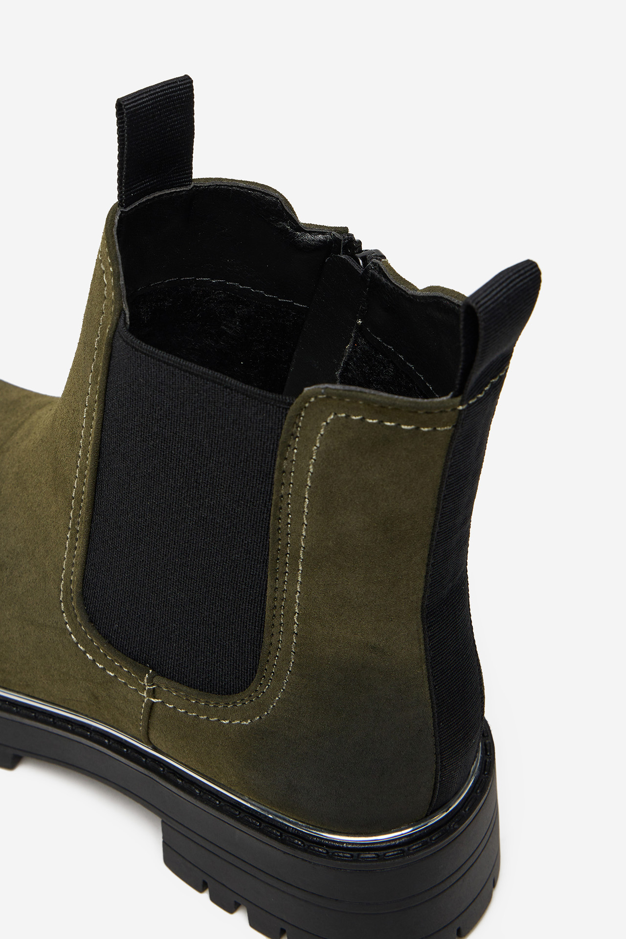 Kotníková obuv s elastickým prvkem Khaki