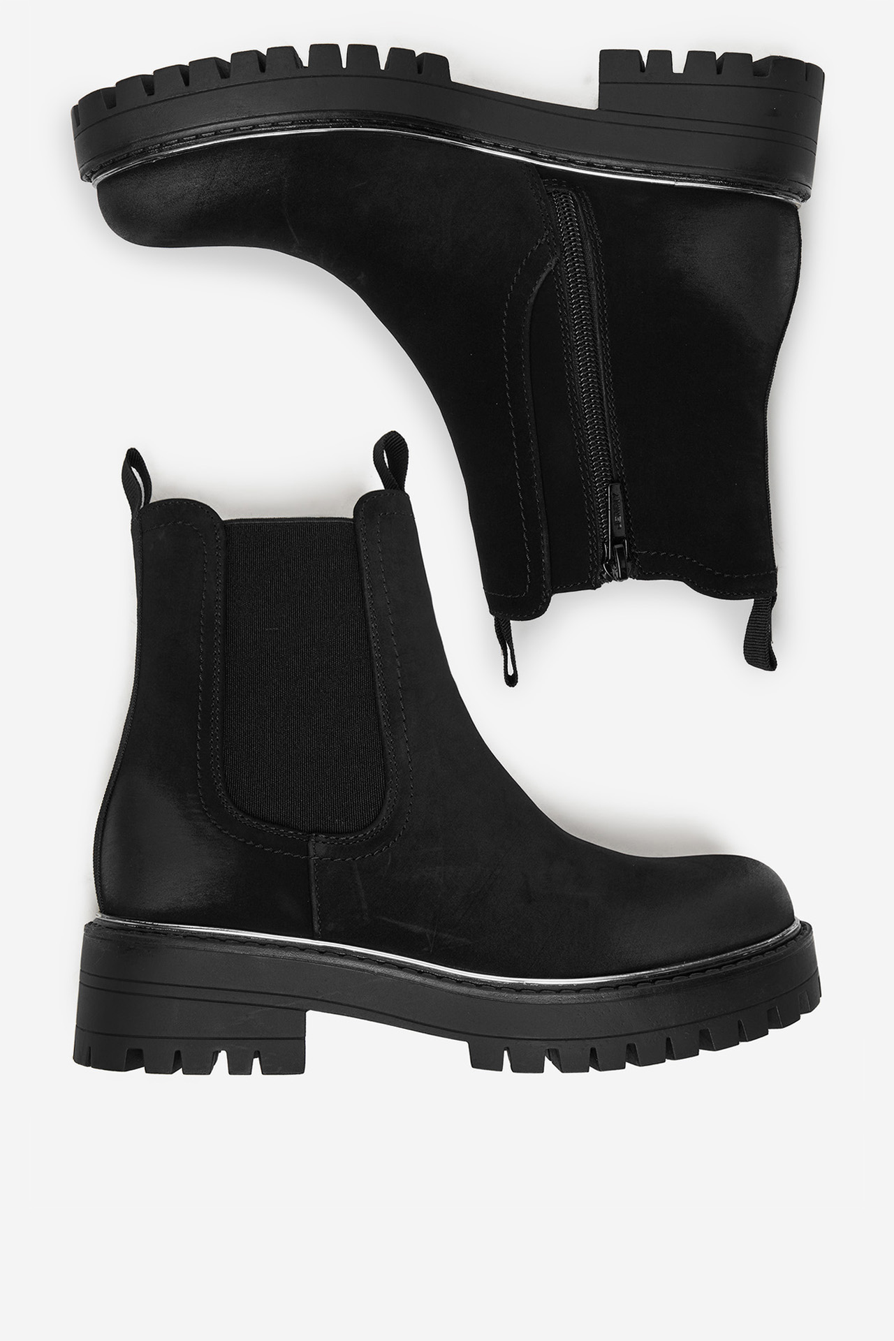 Kotníková obuv s elastickým prvkem Černá