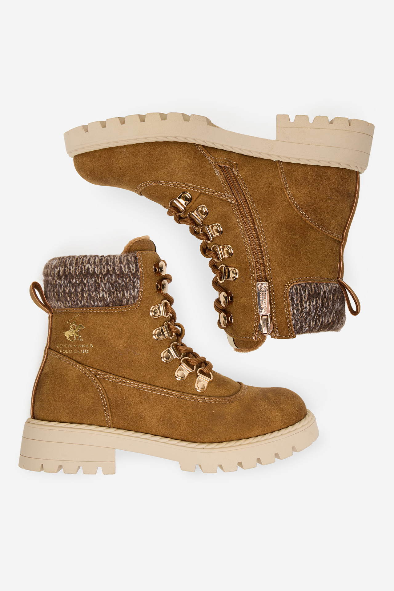 Gležnjarji z vezalkami Rjava