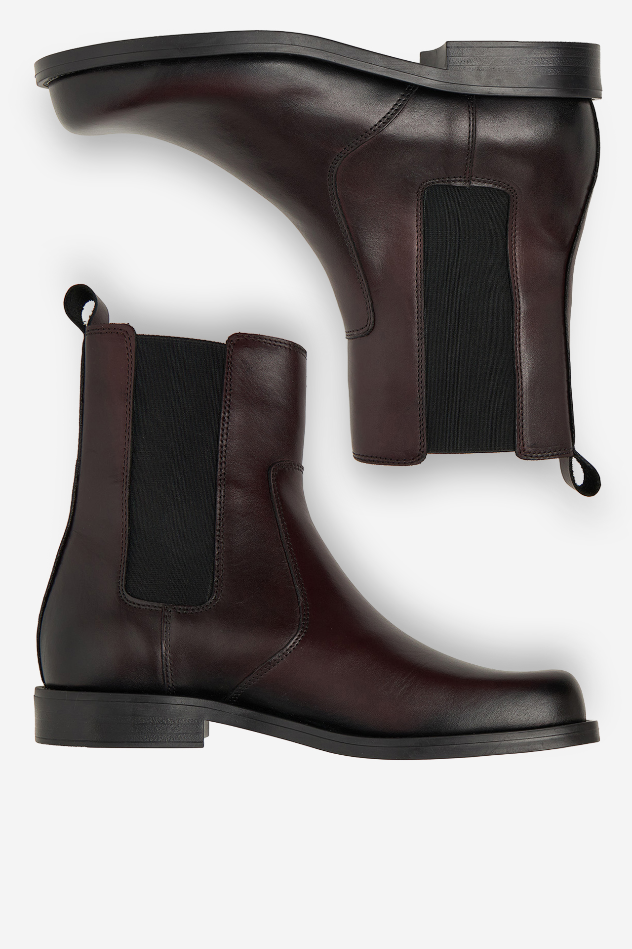 Kotníková obuv s elastickým prvkem Vínový