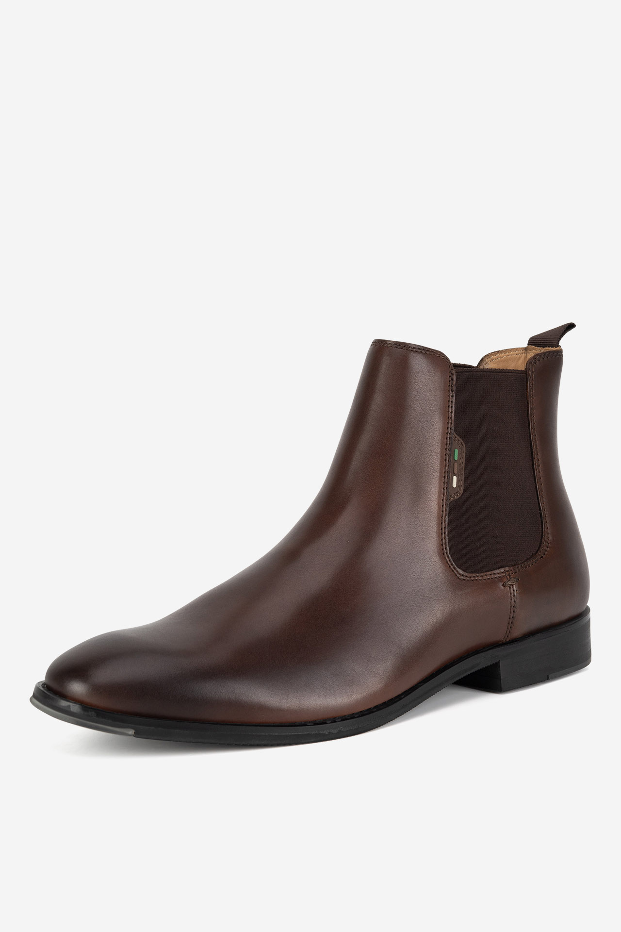 Kotníková obuv s elastickým prvkem Tmavě hnědá