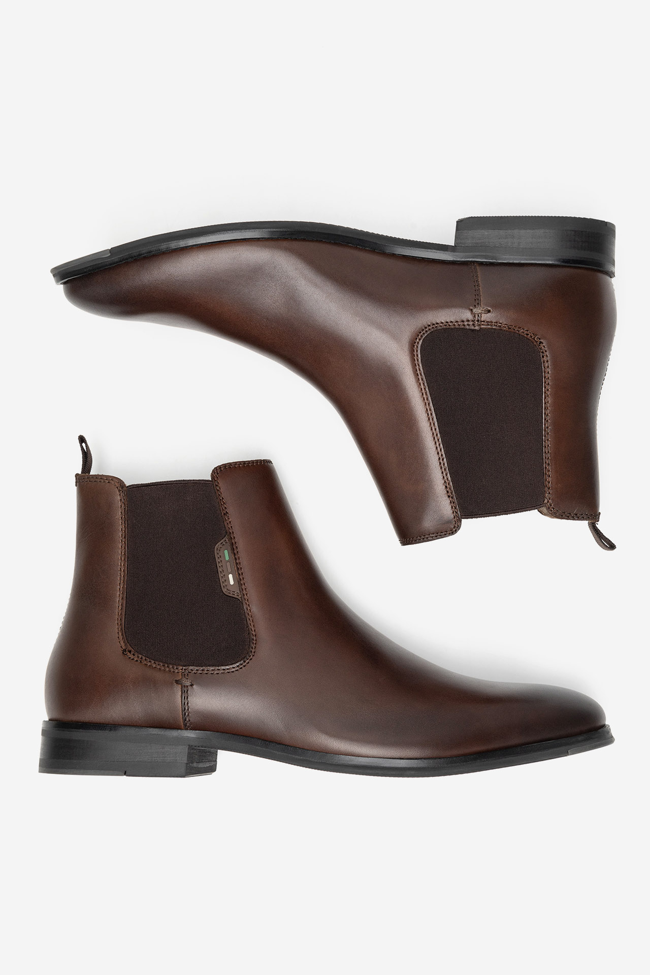 Kotníková obuv s elastickým prvkem Tmavě hnědá