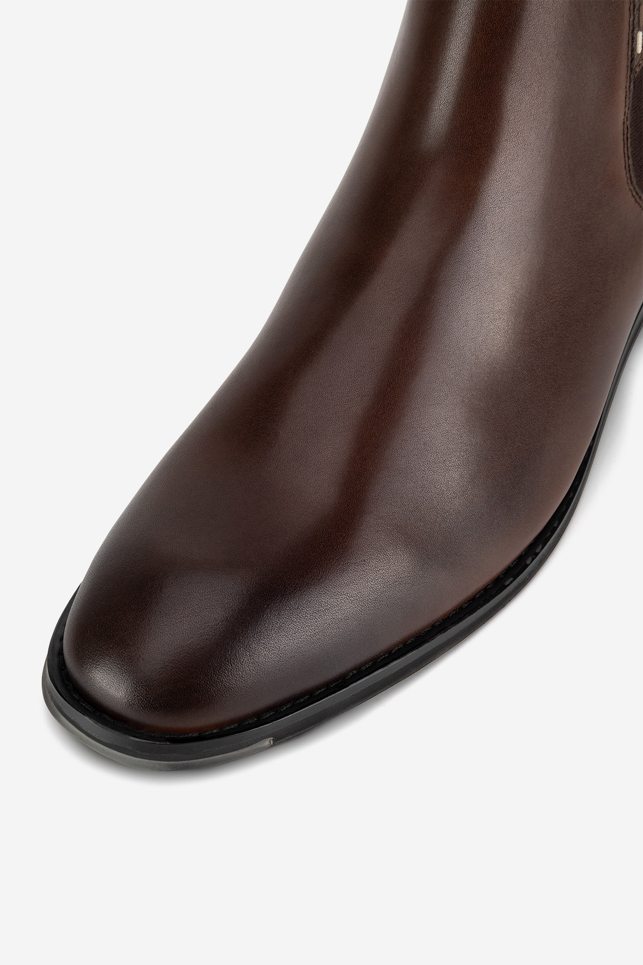 Kotníková obuv s elastickým prvkem Tmavě hnědá