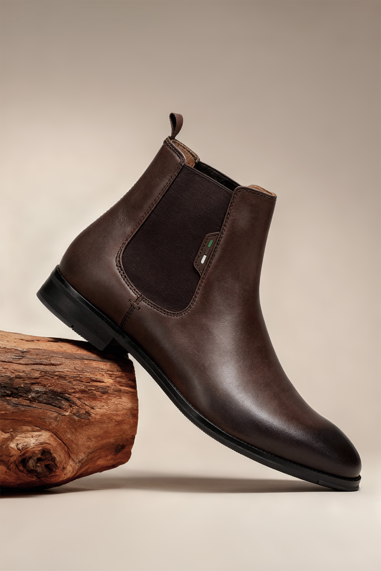 Kotníková obuv s elastickým prvkem Tmavě hnědá