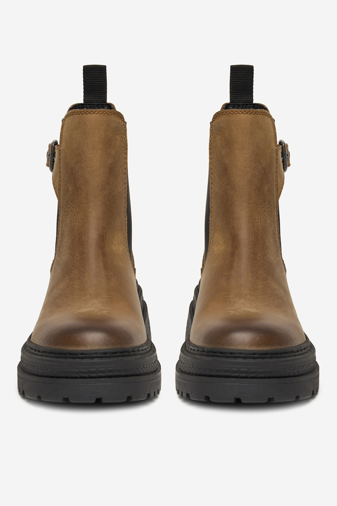 Kotníková obuv s elastickým prvkem Světle hnědá