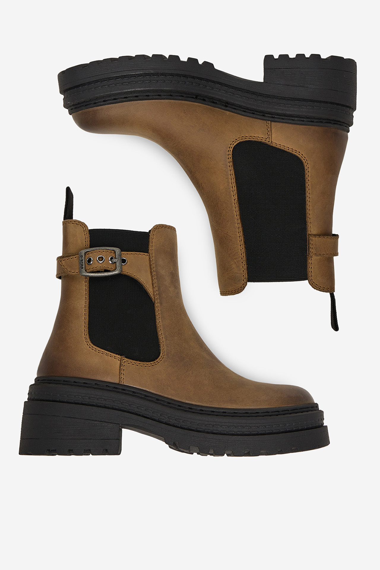 Kotníková obuv s elastickým prvkem Světle hnědá