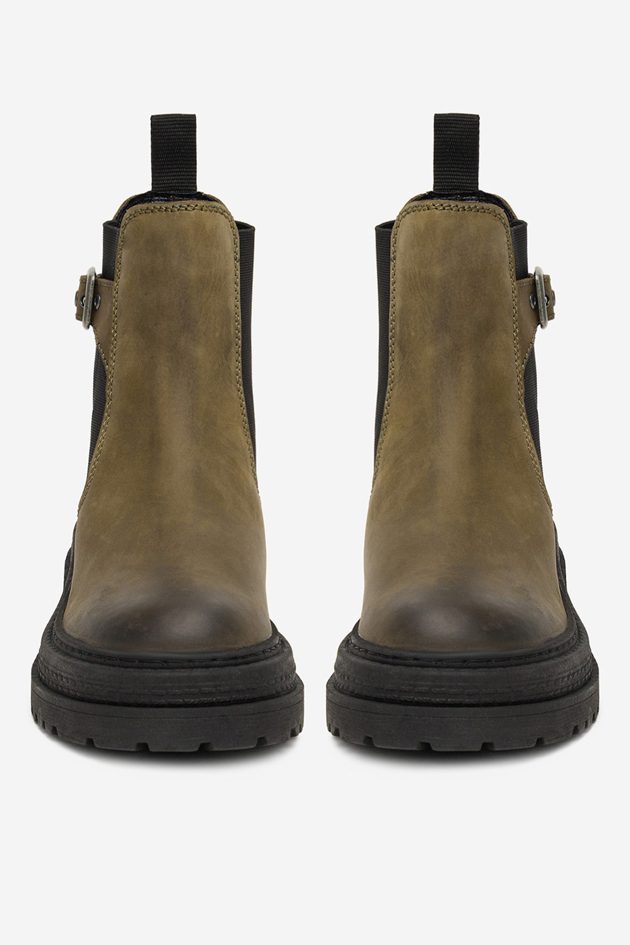 Kotníková obuv s elastickým prvkem Tmavozelená