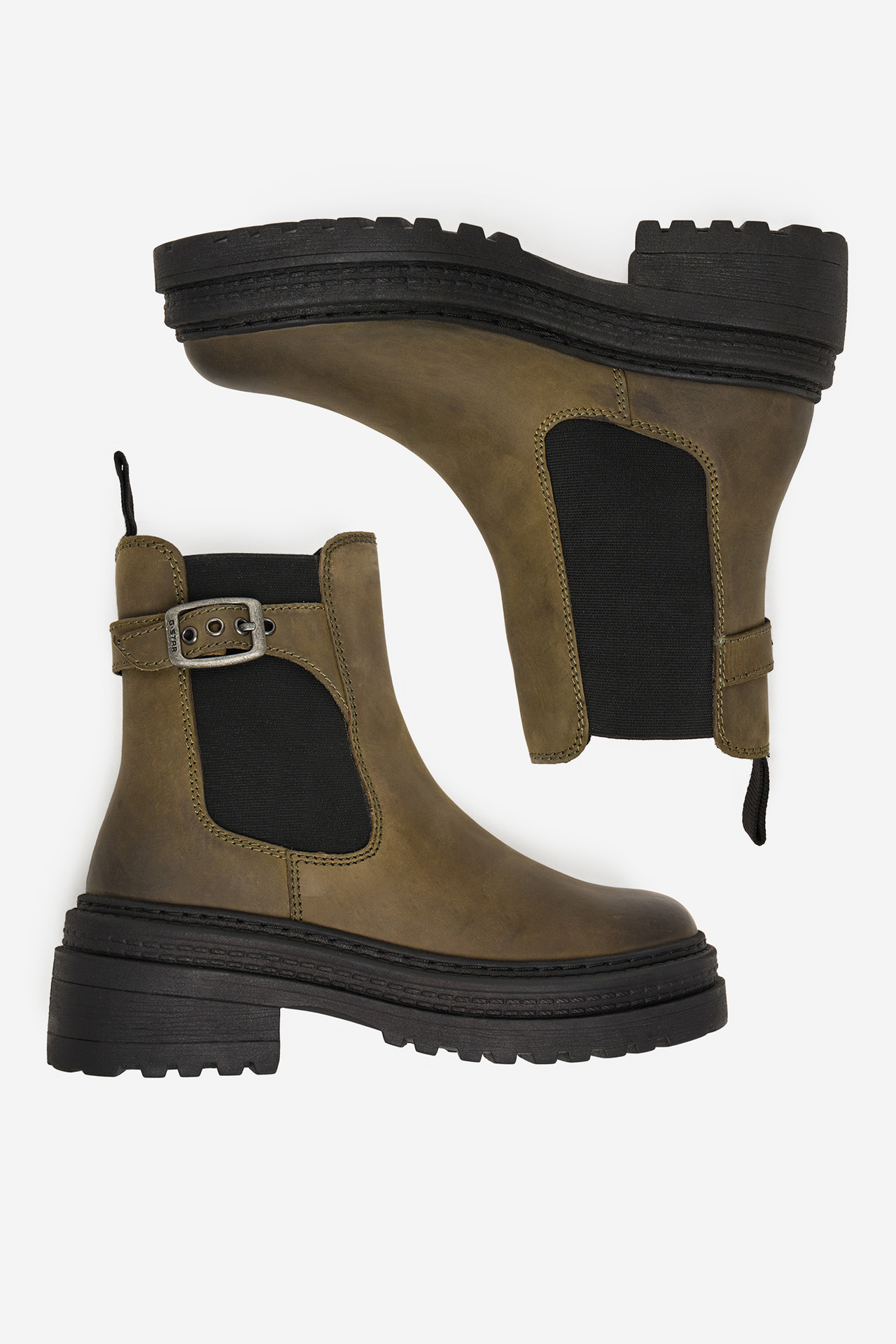 Kotníková obuv s elastickým prvkem Tmavozelená