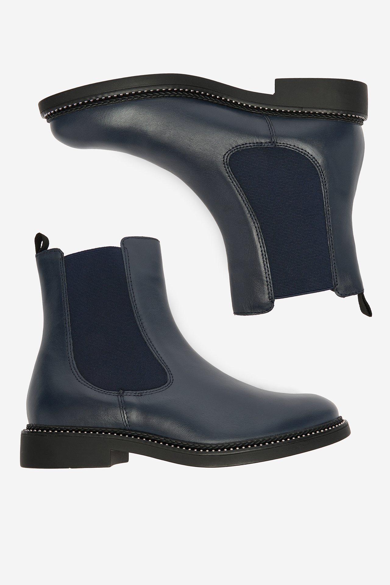 Kotníková obuv s elastickým prvkem Tmavomodrá