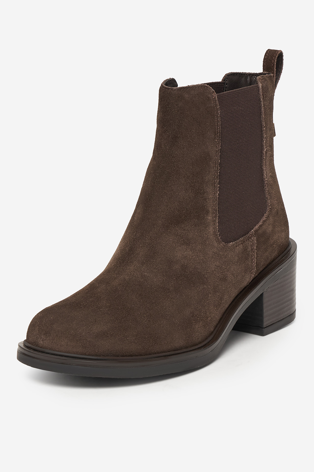 Kotníková obuv s elastickým prvkem Tmavě hnědá