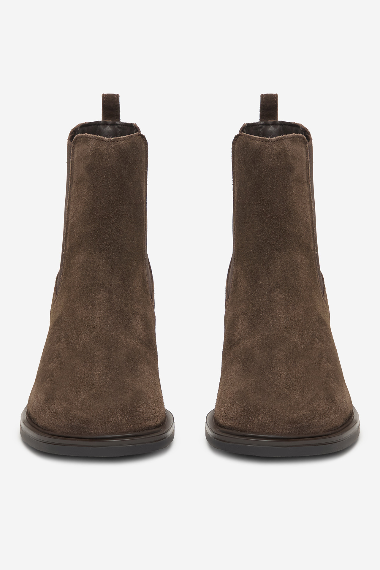 Kotníková obuv s elastickým prvkem Tmavě hnědá