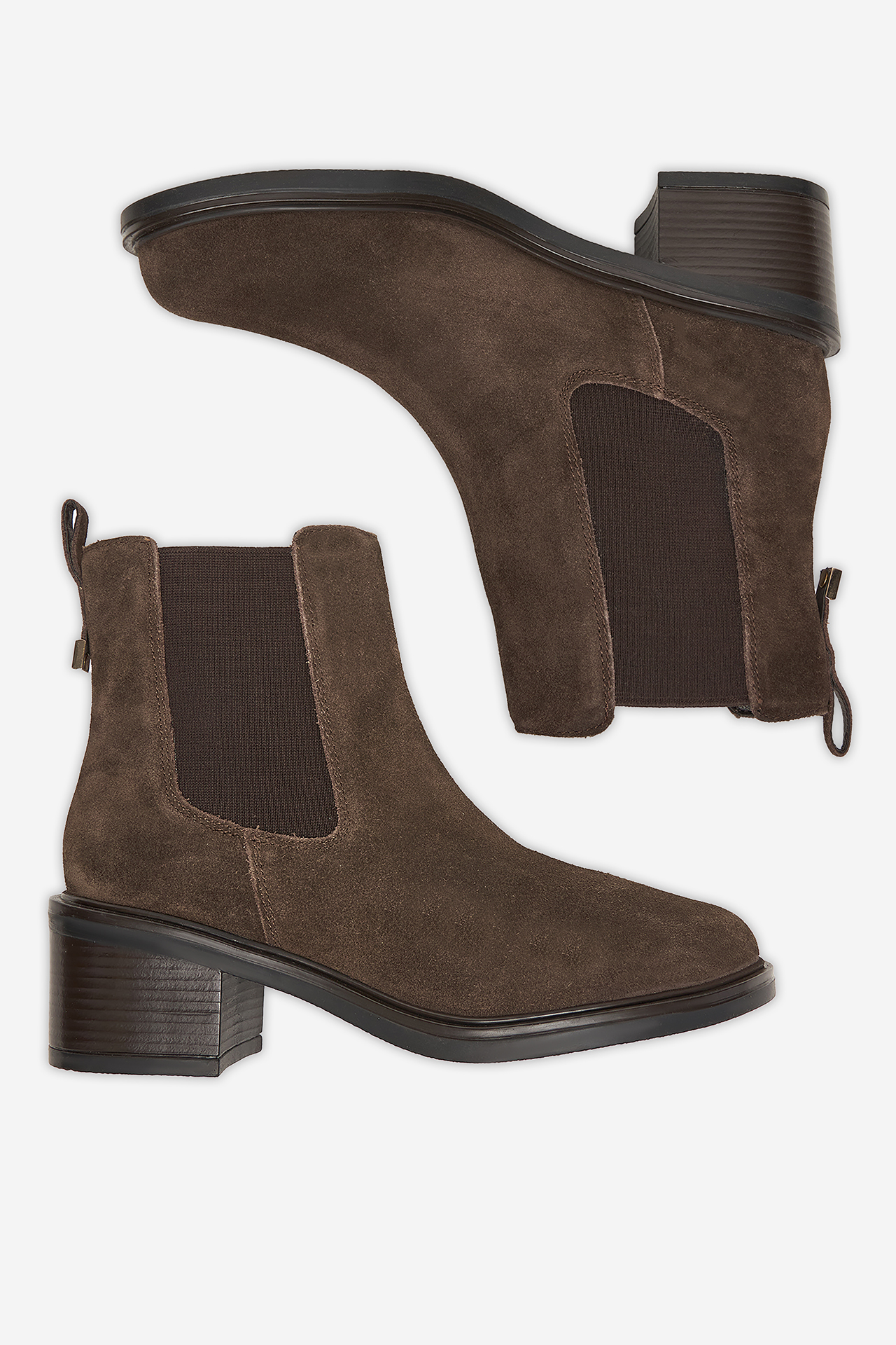 Kotníková obuv s elastickým prvkem Tmavě hnědá